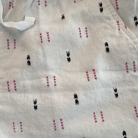 Loft White Patterned Drawstring Shorts - Picture 2 of 8